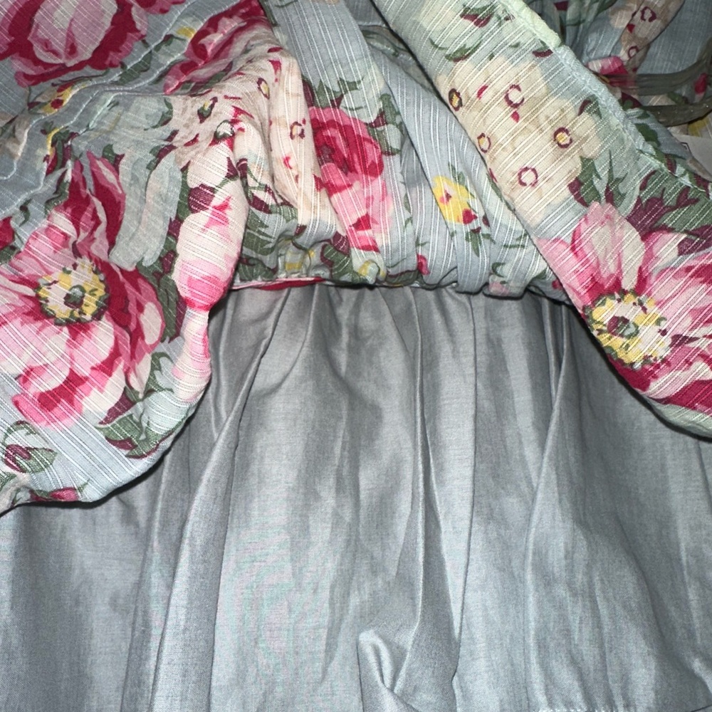 Ralph Lauren Light Blue Floral Print Cotton Sleeveless Midi Dress - Picture 11 of 12